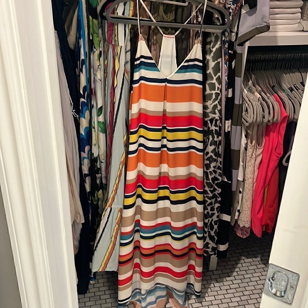 Alice & Olivia striped carnival maxi dress XS